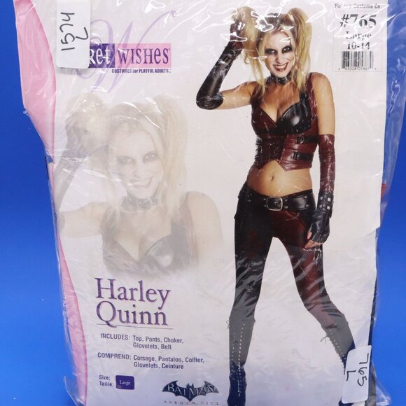 Secret Wishes Batman Arkham City Adult Harley Quinn Costume Sz Large 10-14 - Picture 1 of 5